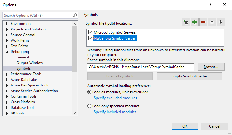 Visual Studio --> Options --> Debugging --> Symbols and check NuGet.org Symbol Server