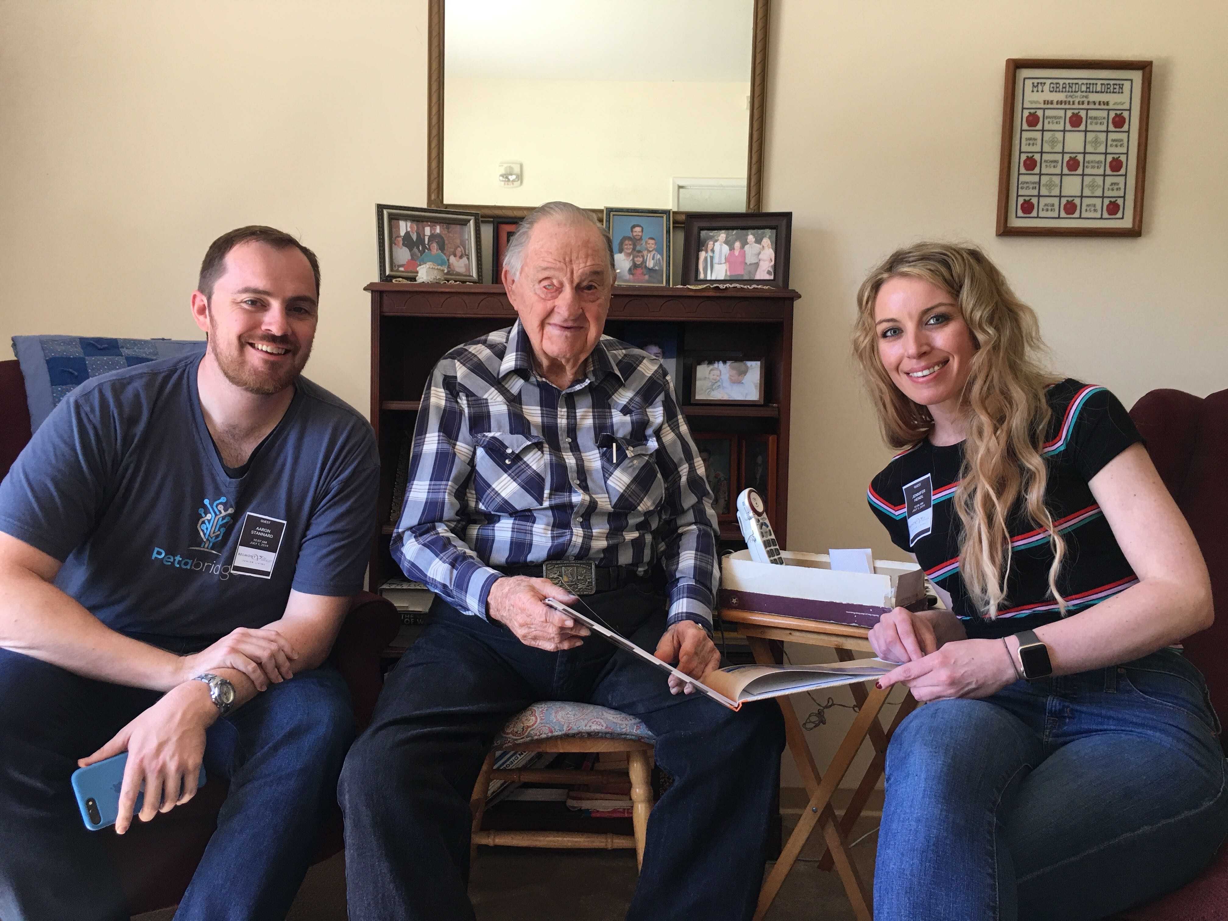 Me and my wife visiting my grandfather in 2019.