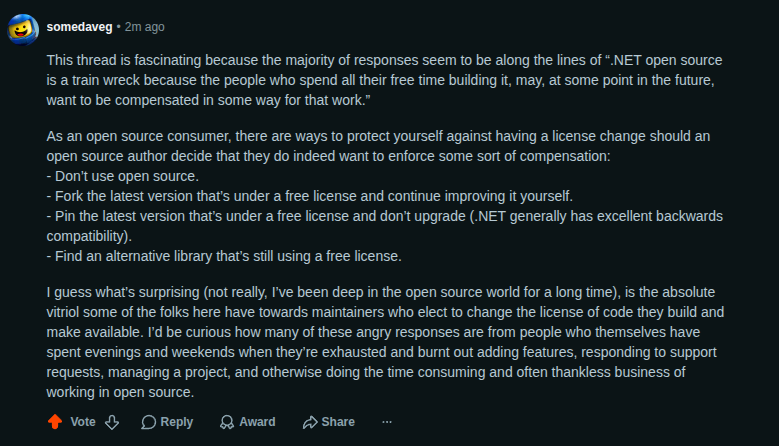 The comment that kicked off the thread