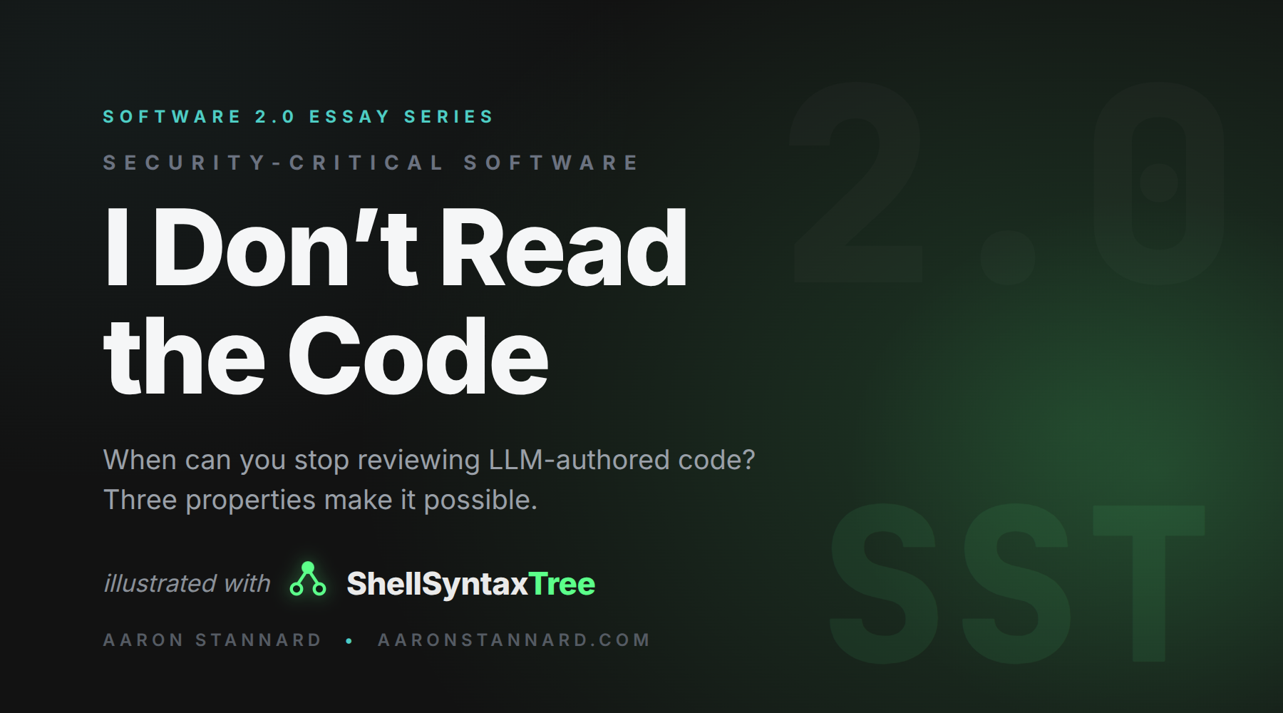 A Security-Critical Project Where I Don't Read the Code