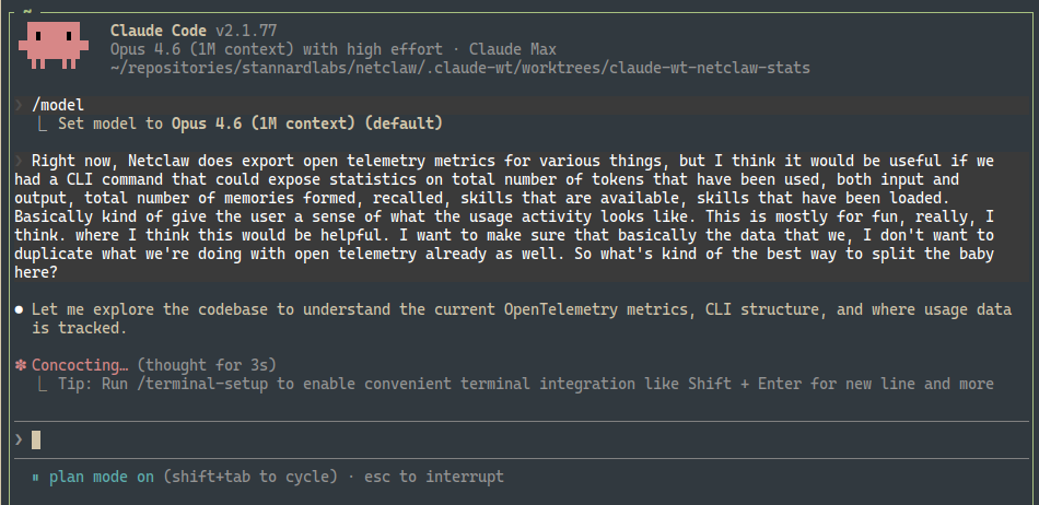 Claude Code planning mode, for a non-TextForge project